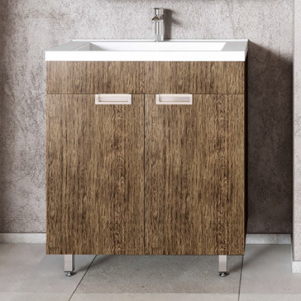 Sanitec Lido 55 Πάγκος με Νιπτήρα Μ55xΒ35xΥ60cm Canyon Greyish