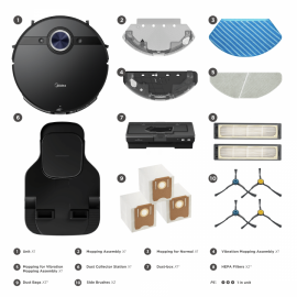 Midea S8+ Σκούπα Ρομπότ για Σκούπισμα & Σφουγγάρισμα με Χαρτογράφηση και Wi-Fi Μαύρη