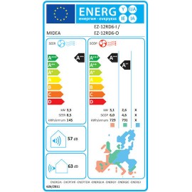 Midea Solstice EZ-12RD6-I Κλιματιστικό Inverter 12000 BTU A+++/A++ με Τεχνητή Νοημοσύνη