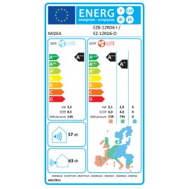 Midea Solstice EZB-12RD6-I Κλιματιστικό Inverter 12000 BTU A+++/A++ με Τεχνητή Νοημοσύνη Black