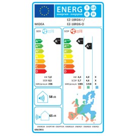 Midea Solstice EZB-18RD6-I Κλιματιστικό Inverter 18000 BTU A+++/A++ με Τεχνητή Νοημοσύνη Black
