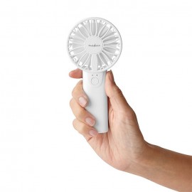 Nedis Handheld Mini Fan Ανεμιστηράκι Χειρός Μπαταρίας Λευκό