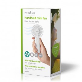 Nedis Handheld Mini Fan Ανεμιστηράκι Χειρός Μπαταρίας Λευκό