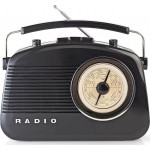 Nedis RDFM5000 Retro Φορητό Ραδιόφωνο Ρεύματος / Μπαταρίας Μαύρο Black