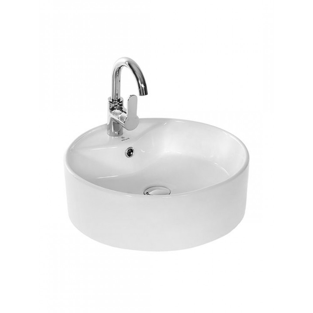 Papakos Solo Επικαθήμενος Νιπτήρας Πορσελάνης 44x44cm Λευκός