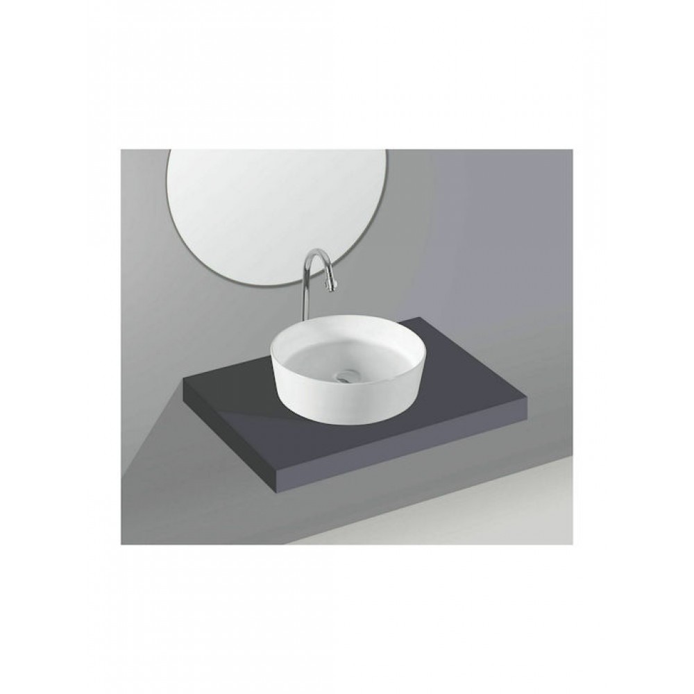 Papakos Goldy Επικαθήμενος Νιπτήρας Πορσελάνης 40x40cm Λευκός