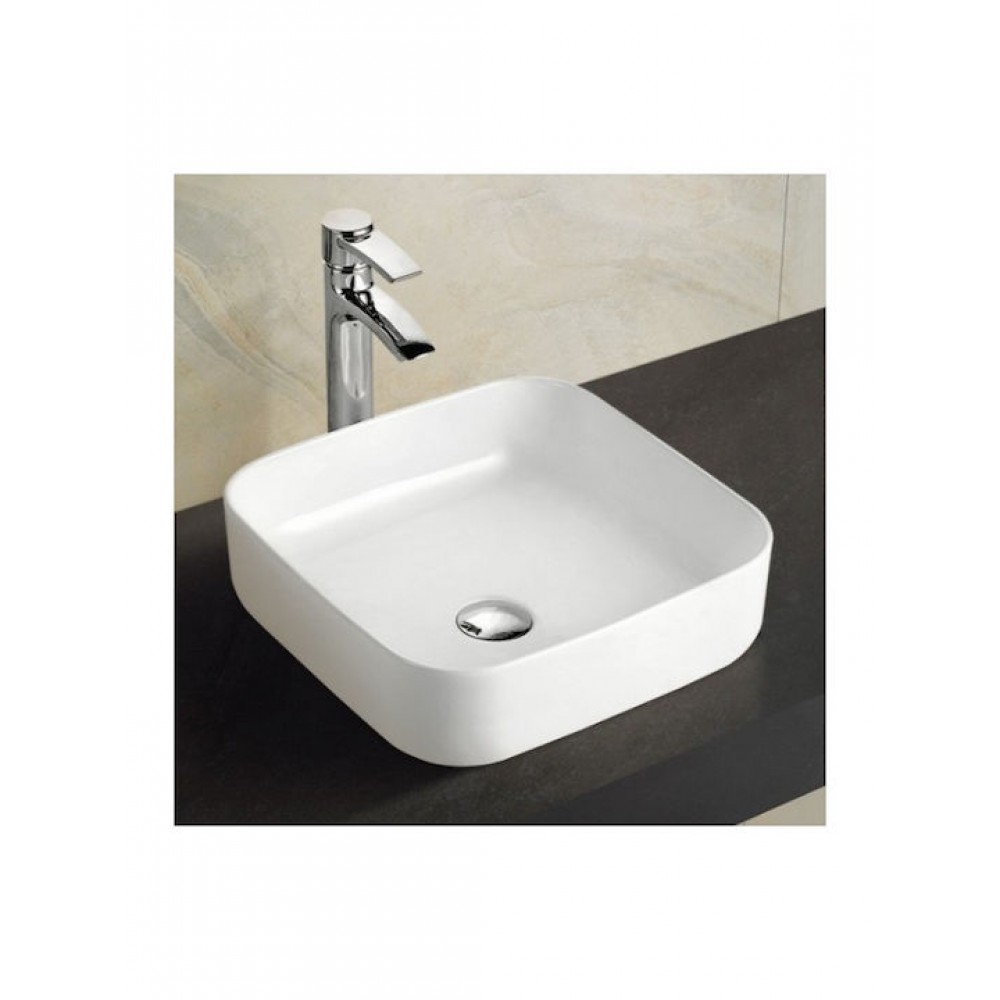Papakos Lexo Επικαθήμενος Νιπτήρας Πορσελάνης 38x38cm Λευκός