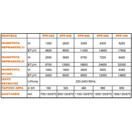 Phnix PFP-100 CB Fan Coil 4.35/5.2kW Τοίχου 149.5x70.1cm