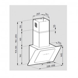  Απορροφητήρας Τζάκι Pyramis Fiero 90cm White 065023201