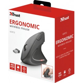 Trust Ποντίκι Ασύρματο Εργονομικό Verto Ergonomic Wireless Mouse Black