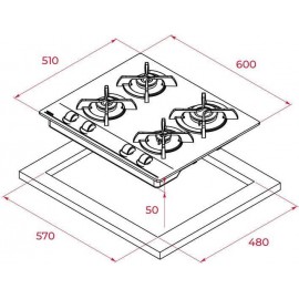 Teka Κρυστάλλινο πλατώ γκαζιού GBC 64000 KBB