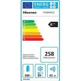 Hisense Ψυγείο Δίπορτο NoFrost Inox A++ RT488N4DC2