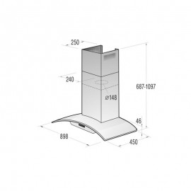Gorenje Απορροφητήρας Καμινάδα Τοίχου DKG9415X (90cm)
