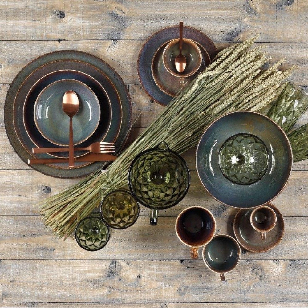 Σετ 20 Τμχ Φαγητού Πορσελάνη Cryspo Trio Emerald