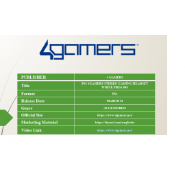 PS4 4GAMERS STEREO GAMING HEADSET WHITE PRO4-50S