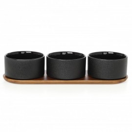Σετ 3 μπολ στρογγυλά Αcacia 39.5x13cm σε Ξύλινη Βάση