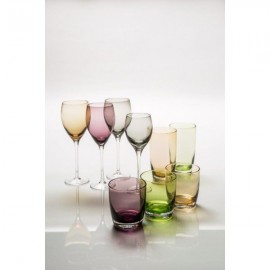 Cryspo Trio Irid Σετ Ποτήρια Κρασιού από Γυαλί σε Μωβ Χρώμα Κολωνάτα 270ml 6τμχ