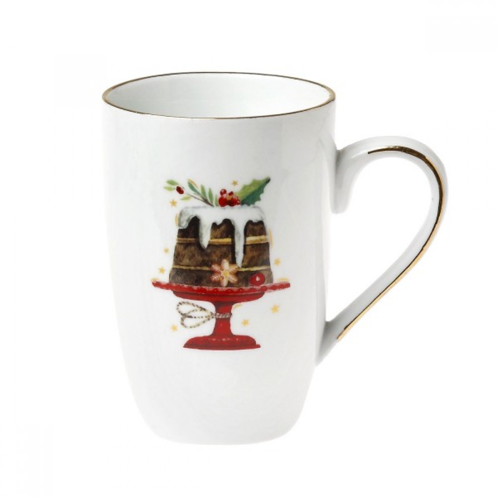 Cryspo Trio Christmas Magic Cake Χριστουγεννιάτικη Κούπα Πορσελάνινη Λευκή