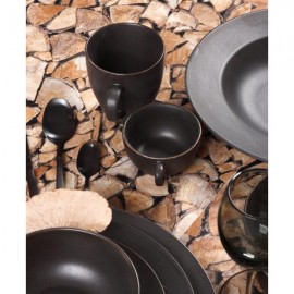 Σετ 20 Τμχ Φαγητού Πορσελάνη Cryspo Trio NERO