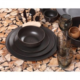 Σετ 20 Τμχ Φαγητού Πορσελάνη Cryspo Trio NERO