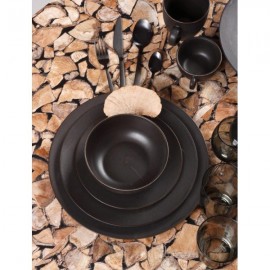 Σετ 20 Τμχ Φαγητού Πορσελάνη Cryspo Trio NERO