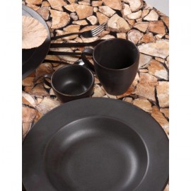 Σετ 20 Τμχ Φαγητού Πορσελάνη Cryspo Trio NERO