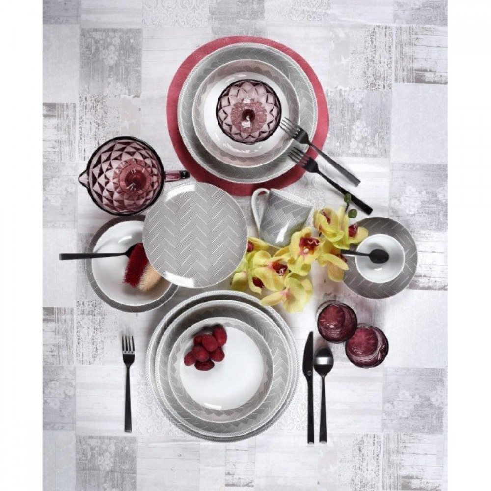 Cryspo Trio Plaza Σερβίτσιο Πιάτων από Πορσελάνη Μπεζ 20τμχ