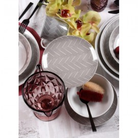 Cryspo Trio Plaza Σερβίτσιο Πιάτων από Πορσελάνη Μπεζ 20τμχ