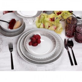 Cryspo Trio Plaza Σερβίτσιο Πιάτων από Πορσελάνη Μπεζ 20τμχ