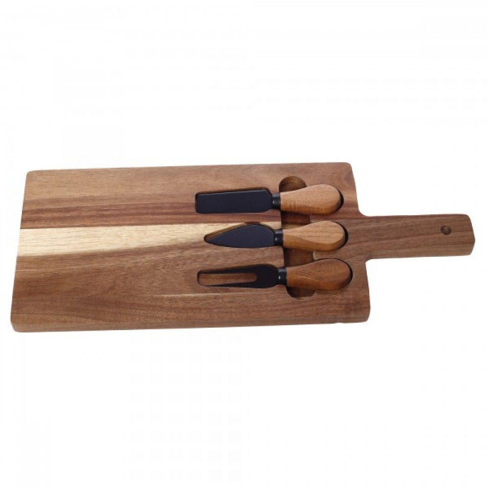 Cryspo Trio Πλατώ Σερβιρίσματος Τυριών Ξύλινο 40x16cm 4τμχ
