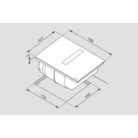 Pyramis Abysso Down Air Επαγωγική Εστία Αυτόνομη με Απορροφητήρα 78x51.5εκ.