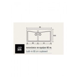 Sanitec Classic Ένθετος Νεροχύτης από Συνθετικό Γρανίτη Μ93xΠ51cm Granite Black