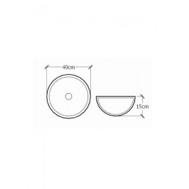 Sanitec Lefkada 409 Νιπτήρας Κεραμικός Επιτραπέζιος 40x15cm