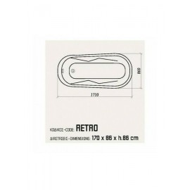 Sanitec Retro Μπανιέρα Ελεύθερης Τοποθέτησης Ακρυλική 170x86cm Black