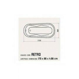 Sanitec Retro White Μπανιέρα Ελεύθερης Τοποθέτησης Ακρυλική 170x86cm