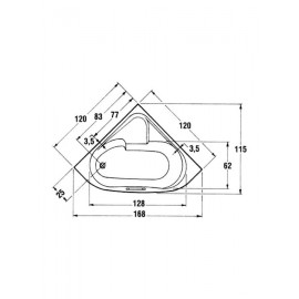 Sanitec Sabrina Γωνιακή Μπανιέρα Ακρυλική 120x120cm