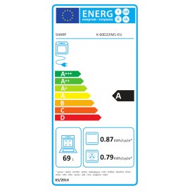 SHARP K-60D22IM1-EU Εντοιχιζόμενος Φούρνος 69L με Αέρα και Inox Πρόσοψη