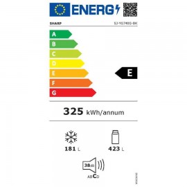 SHARP Ψυγείο Δίπορτο Μαύρο NO FROST 604lt SJ-YG740GBK