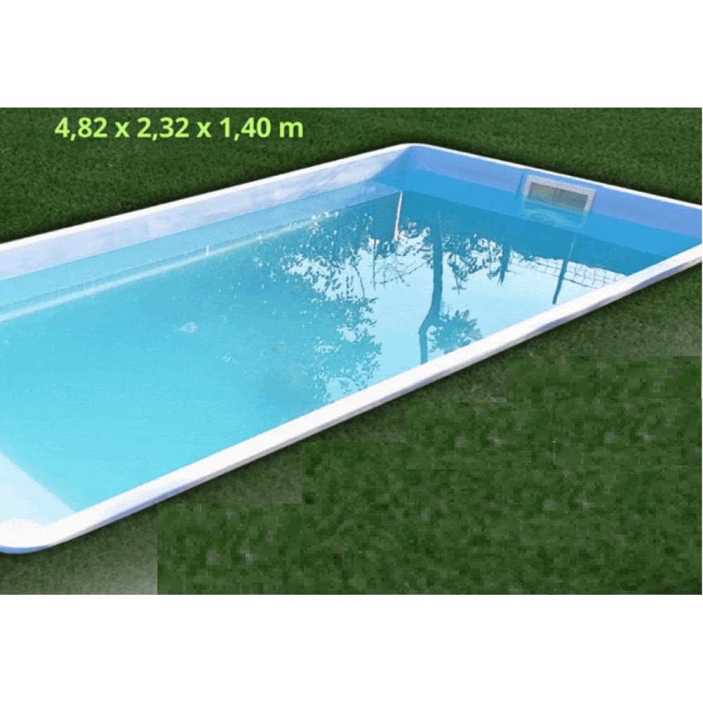Πισίνα Fiberglass SIMEO 4,82x2,32x1,40m LightGrey