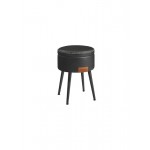 Σκαμπό Σαλονιού Δερμάτινο Black