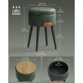 Σκαμπό Σαλονιού Επενδυμένο με Δερματίνη Πράσινο