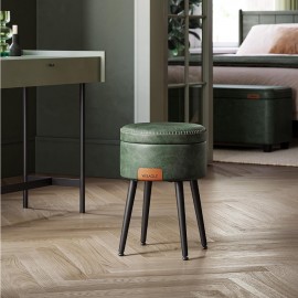 Σκαμπό Σαλονιού Επενδυμένο με Δερματίνη Πράσινο