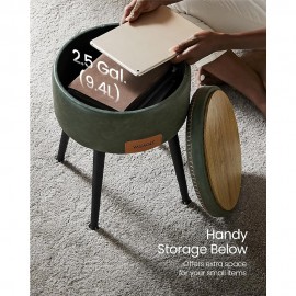 Σκαμπό Σαλονιού Επενδυμένο με Δερματίνη Πράσινο