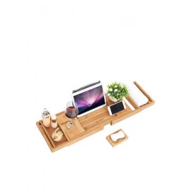 Songmics Ραφιέρα Μπάνιου Bamboo με 1 Ράφι 109x4.5x23cm