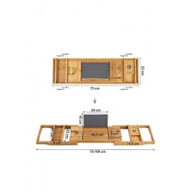Songmics Ραφιέρα Μπάνιου Bamboo με 1 Ράφι 109x4.5x23cm