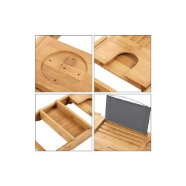 Songmics Ραφιέρα Μπάνιου Bamboo με 1 Ράφι 109x4.5x23cm