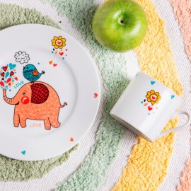 SP Tableware Σετ Φαγητού Elephant από Πορσελάνη Λευκό 4τμχ