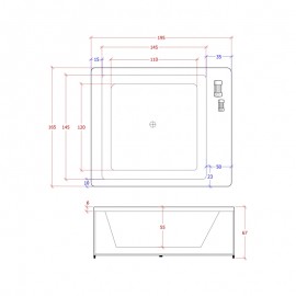 JACUZZI 2-3 Ατόμων 195x165xY0,67cm