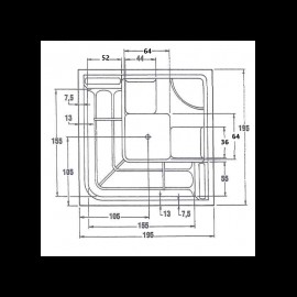 POOL Spa Μπανιέρα Ακρυλική 195x195cmx0.89cm
