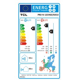 TCL  PRO IV-12CHSD/ XA51I Κλιματιστικό Inverter 12.000 BTU A++/A+  (WiFi Standard)